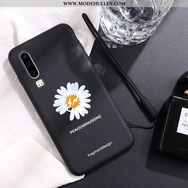 Hülle Huawei P30 Trend Super Handy Anti-sturz Persönlichkeit Chrysanthemes Blau