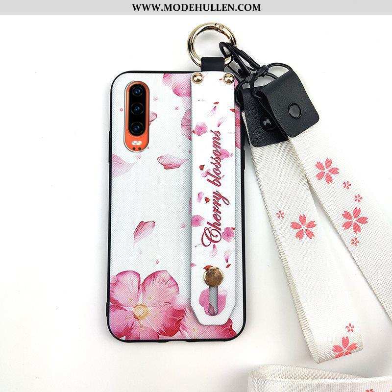 Hülle Huawei P30 Trend Weiche Frisch Blumen Case Handy Weiße