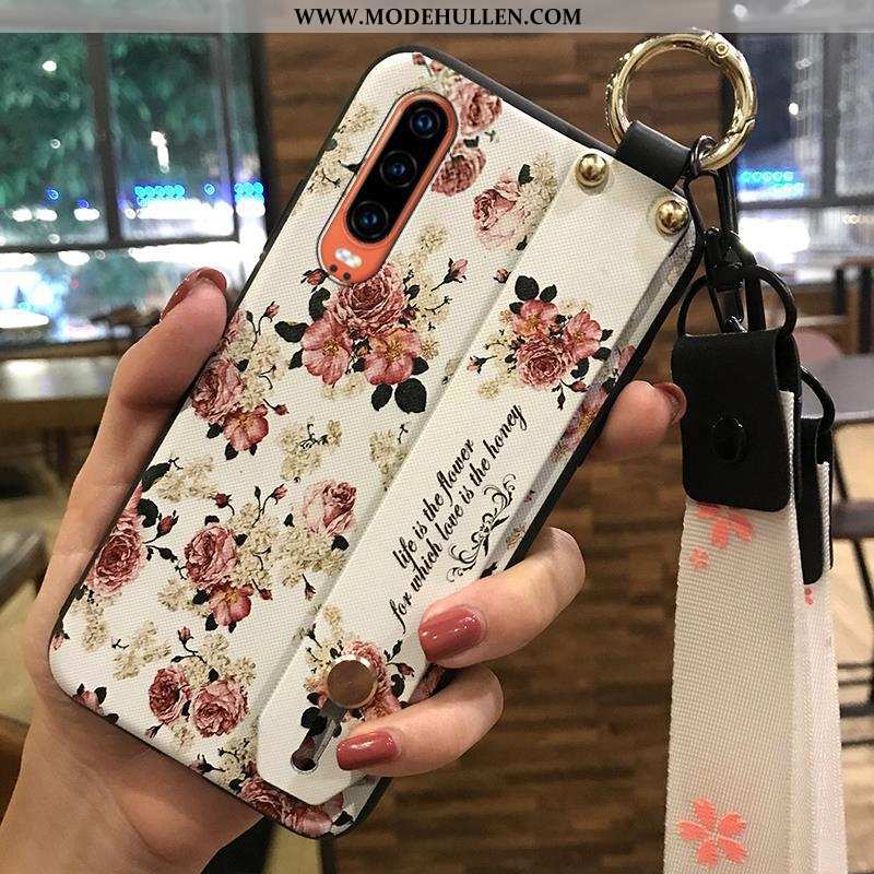 Hülle Huawei P30 Trend Weiche Frisch Blumen Case Handy Weiße