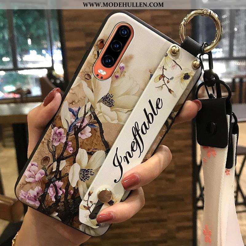 Hülle Huawei P30 Trend Weiche Frisch Blumen Case Handy Weiße