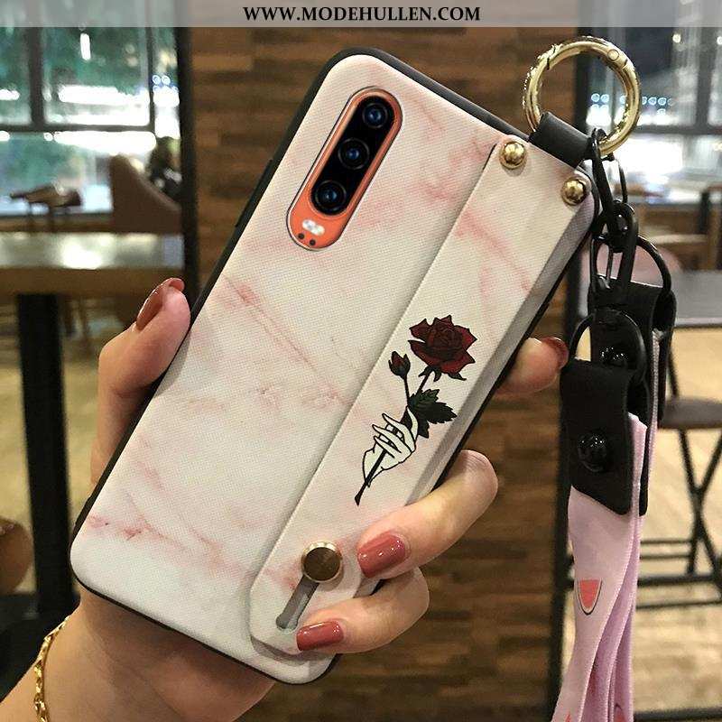 Hülle Huawei P30 Trend Weiche Frisch Blumen Case Handy Weiße