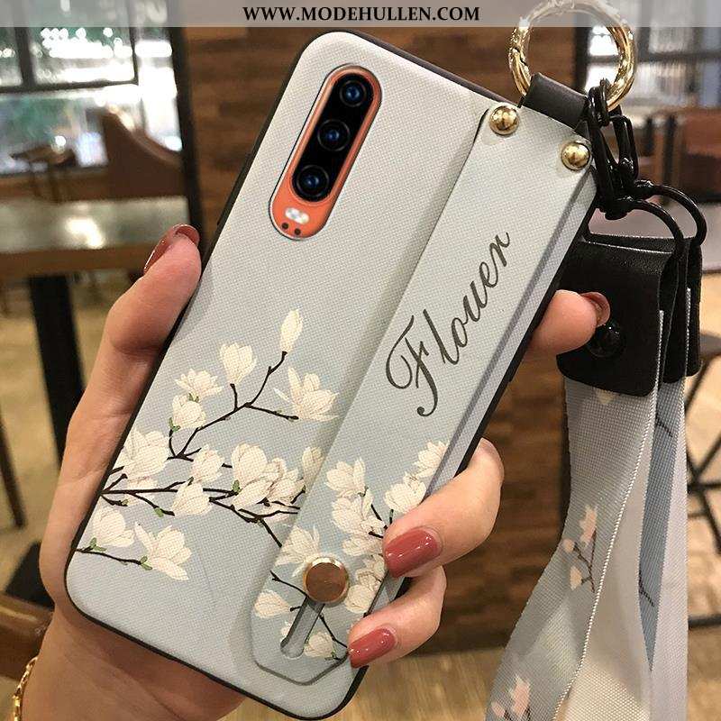 Hülle Huawei P30 Trend Weiche Frisch Blumen Case Handy Weiße