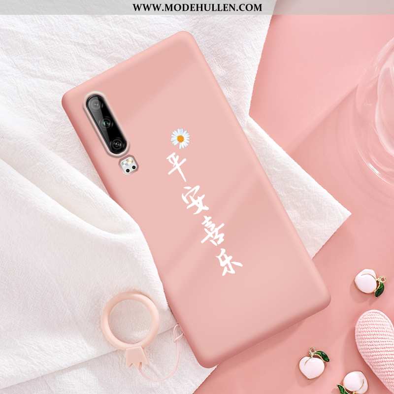 Hülle Huawei P30 Weiche Silikon Handy Chrysanthemes Schutz Case Grün