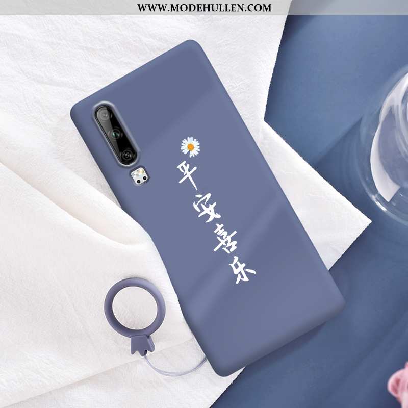 Hülle Huawei P30 Weiche Silikon Handy Chrysanthemes Schutz Case Grün