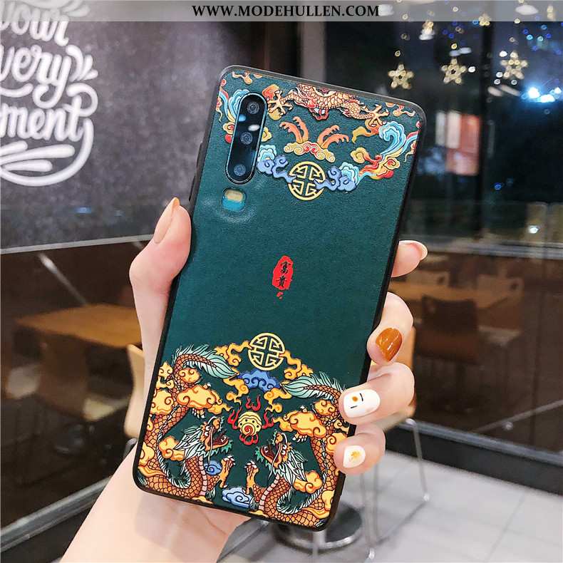 Hülle Huawei P30 Zubehör Silikon Case Chinesische Art Alles Inklusive Netto Rot Weiße