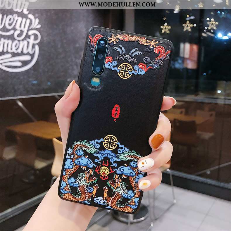 Hülle Huawei P30 Zubehör Silikon Case Chinesische Art Alles Inklusive Netto Rot Weiße