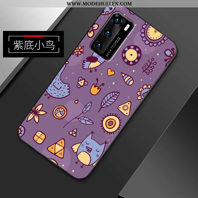 Hülle Huawei P40 Dünne Nubuck Karikatur Handy Super Persönlichkeit Anti-sturz Weiße