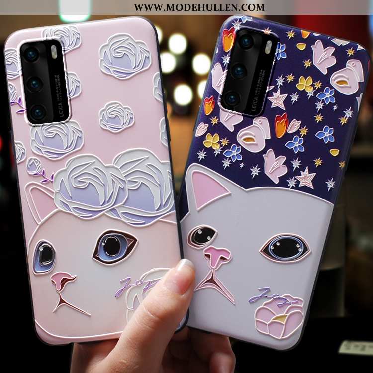 Hülle Huawei P40 Dünne Silikon Alles Inklusive Neu Super Schutz Nubuck Rosa