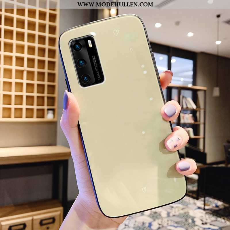 Hülle Huawei P40 Glas Schutz Liebe Handy Case Grün