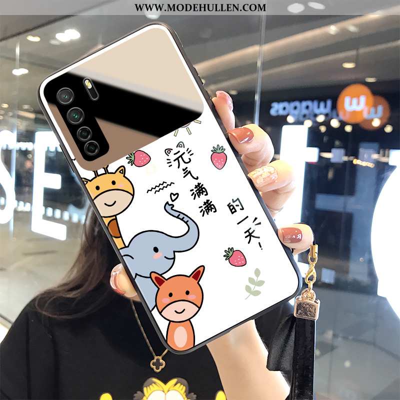 Hülle Huawei P40 Lite 5g Kreativ Karikatur Glas Tier Weiß Case Temperieren Weiße