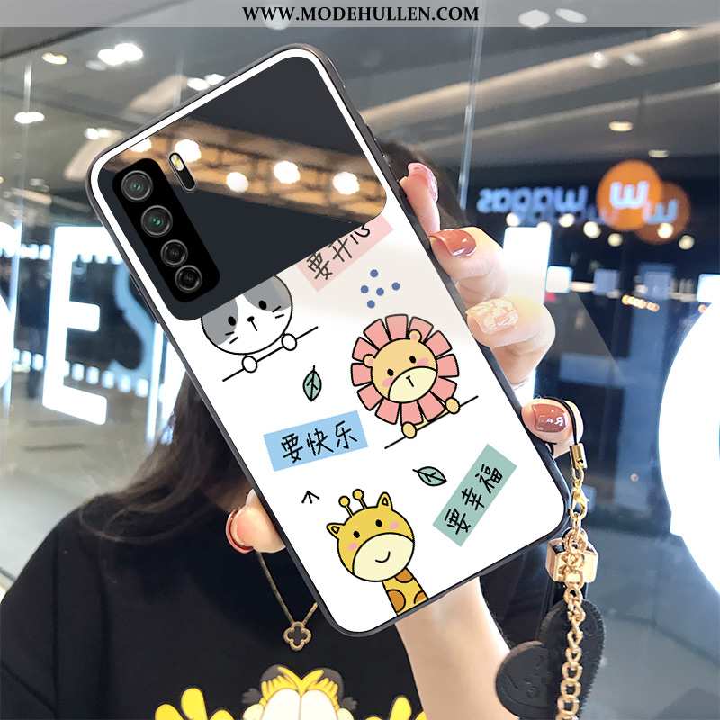 Hülle Huawei P40 Lite 5g Kreativ Karikatur Glas Tier Weiß Case Temperieren Weiße