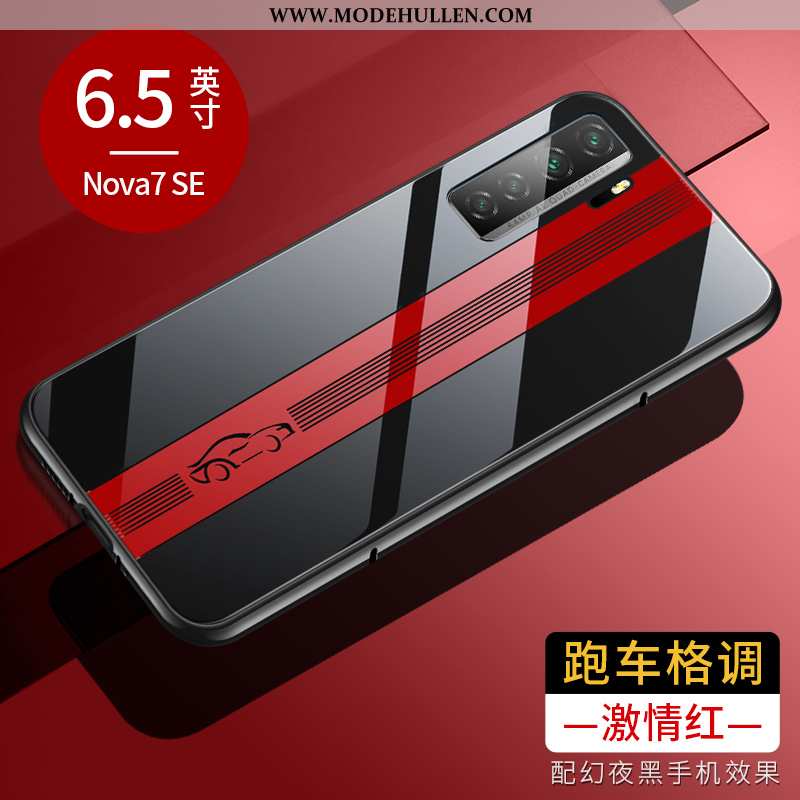 Hülle Huawei P40 Lite 5g Schutz Glas Rot Persönlichkeit Handy Anti-sturz Rote