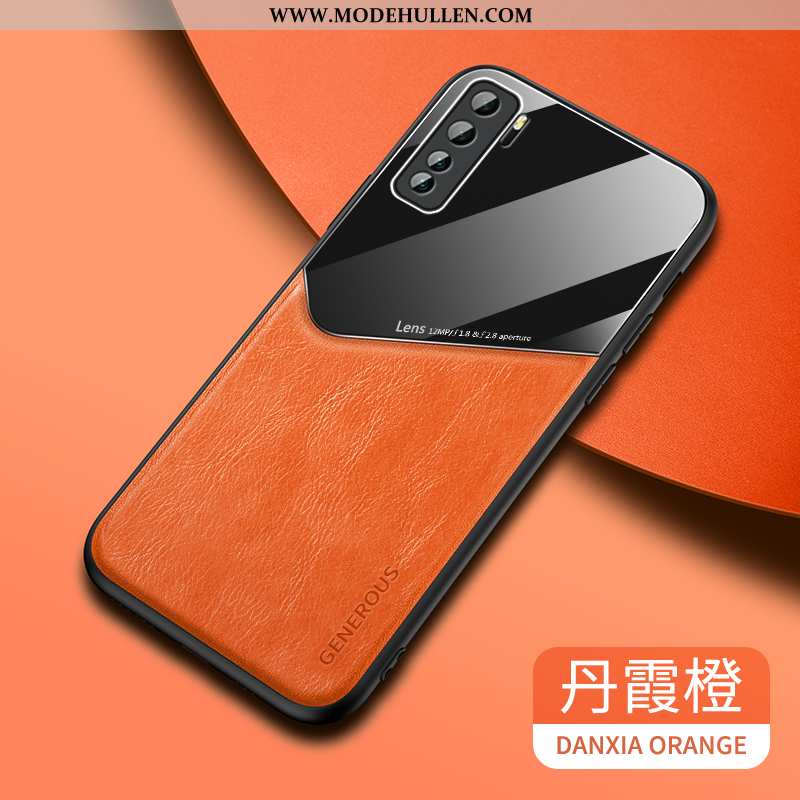 Hülle Huawei P40 Lite 5g Schutz Lederhülle Trend Handy Case Muster Silikon Orange