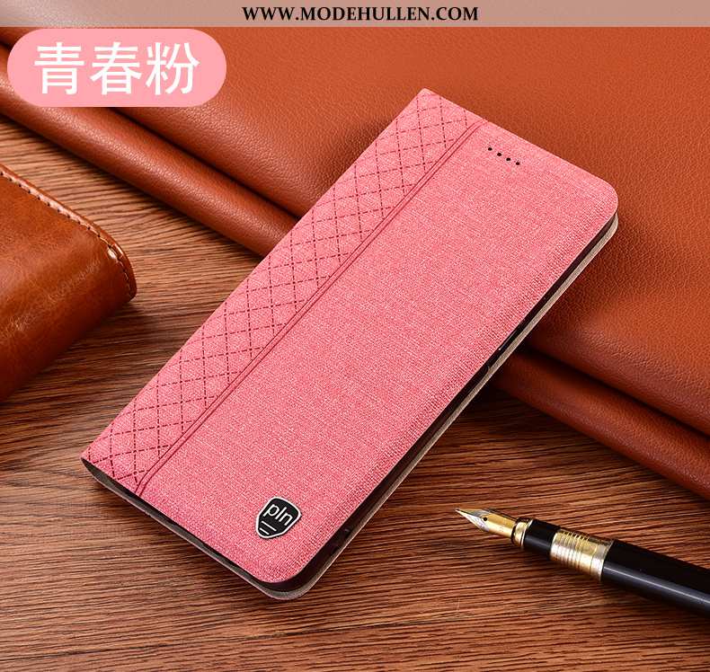 Hülle Huawei P40 Lite Baumwolle Und Leinen Lederhülle Case Schutz Anti-sturz Handy Rosa