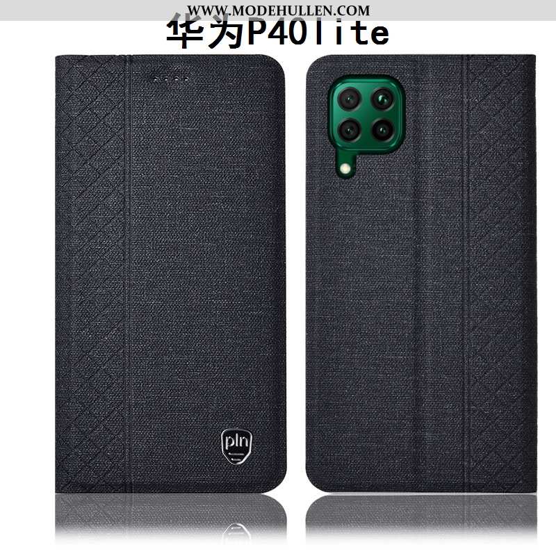 Hülle Huawei P40 Lite Baumwolle Und Leinen Lederhülle Case Schutz Anti-sturz Handy Rosa