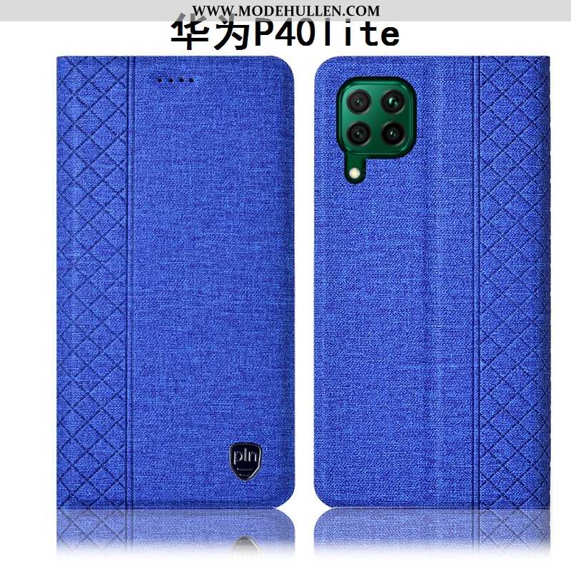 Hülle Huawei P40 Lite Baumwolle Und Leinen Lederhülle Case Schutz Anti-sturz Handy Rosa