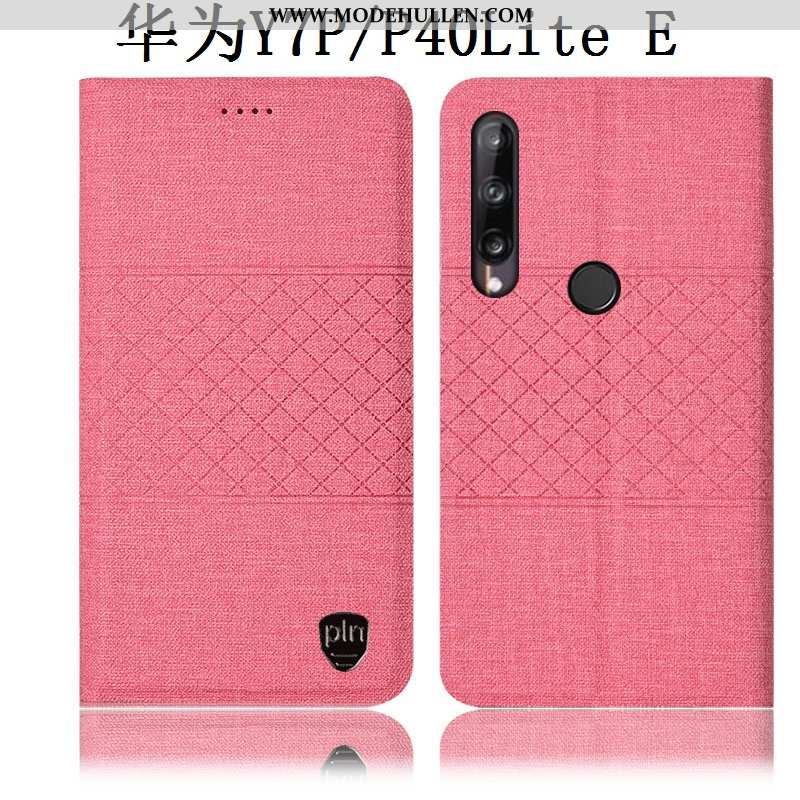 Hülle Huawei P40 Lite E Baumwolle Und Leinen Lederhülle Folio Case Alles Inklusive Schutz Grau