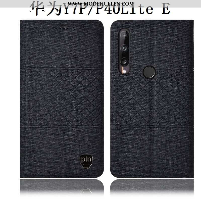 Hülle Huawei P40 Lite E Baumwolle Und Leinen Lederhülle Folio Case Alles Inklusive Schutz Grau