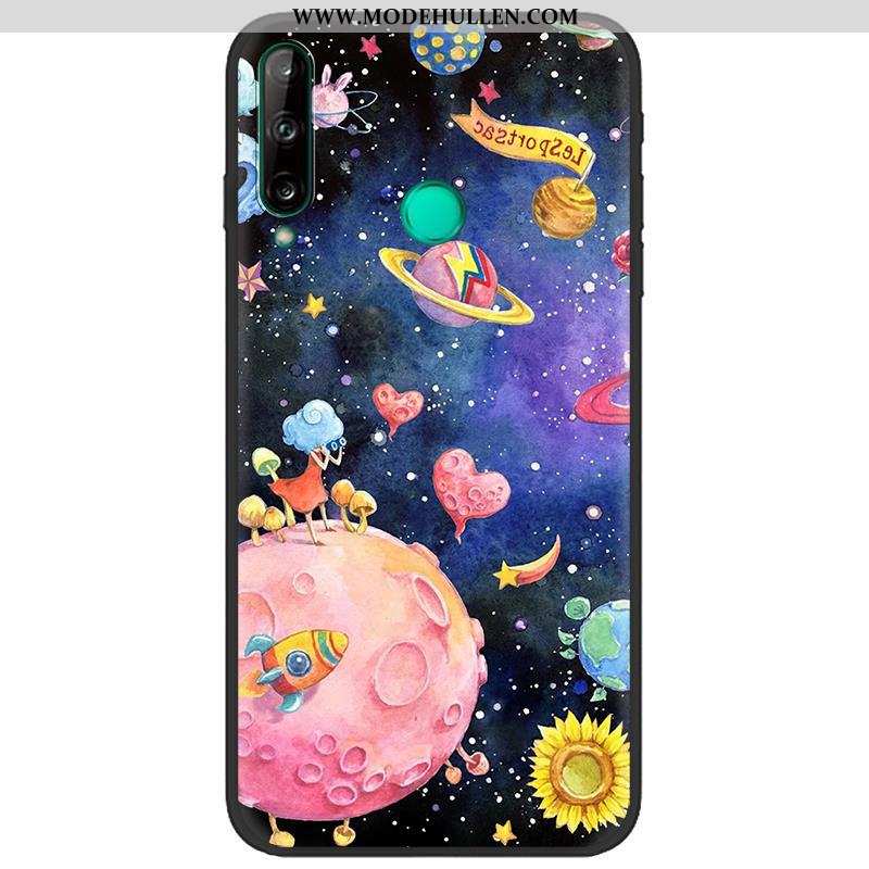 Hülle Huawei P40 Lite E Karikatur Weiche Handy Pu Kreativ Schwarz Weiße