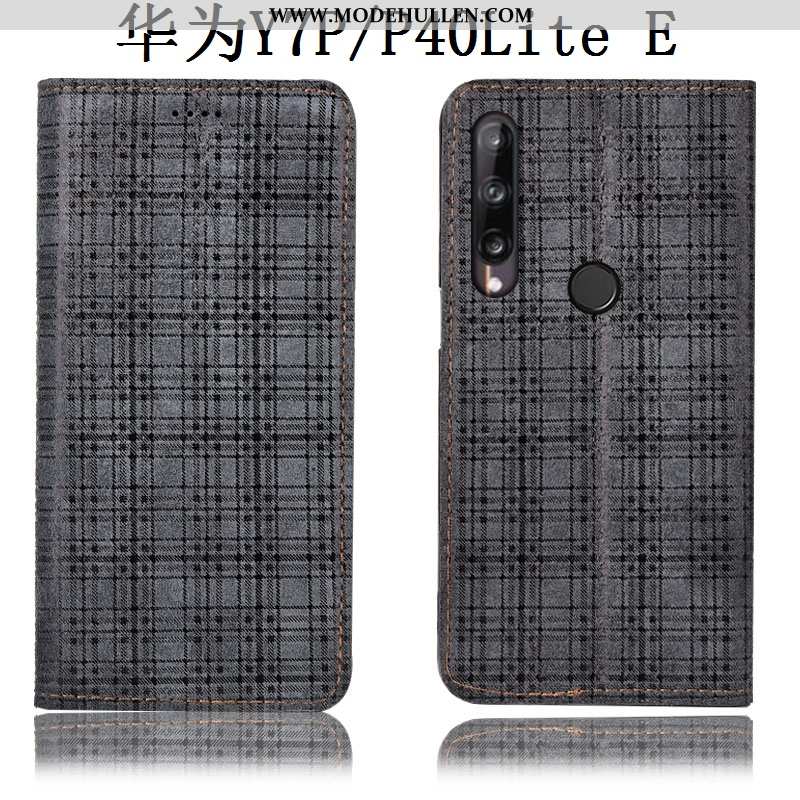 Hülle Huawei P40 Lite E Lederhülle Muster Grau Anti-sturz Samt Case Alles Inklusive