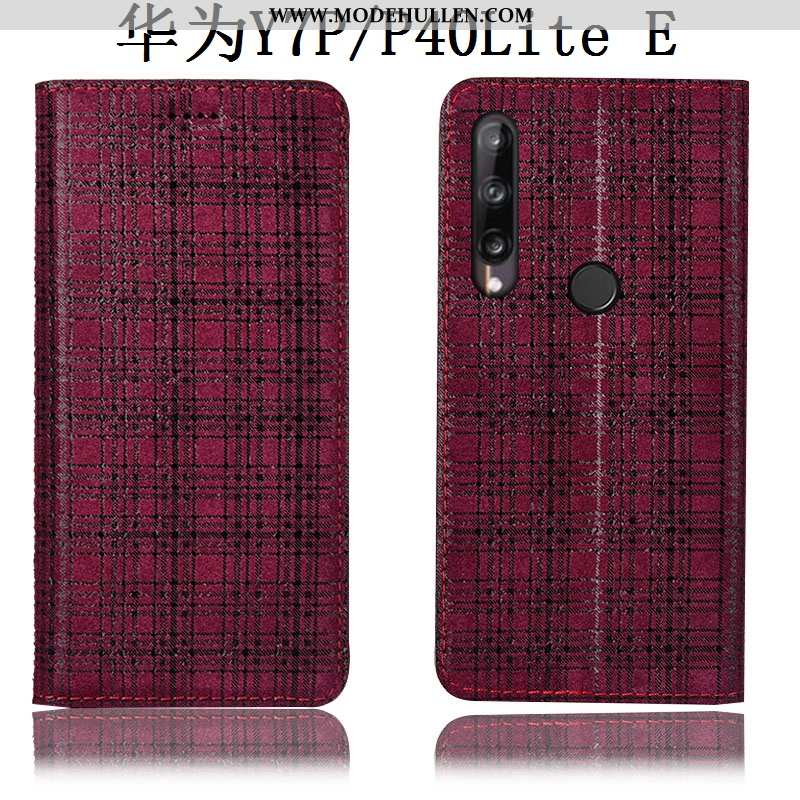 Hülle Huawei P40 Lite E Lederhülle Muster Grau Anti-sturz Samt Case Alles Inklusive