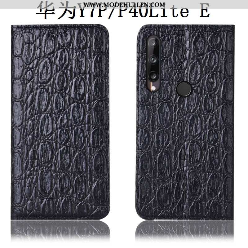 Hülle Huawei P40 Lite E Lederhülle Muster Weinrot Case Anti-sturz Folio Handy Burgund