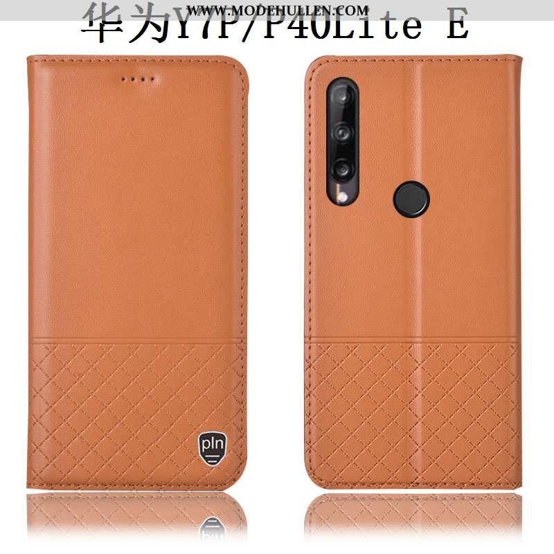 Hülle Huawei P40 Lite E Lederhülle Schutz Handy Rot Folio Kariert Rote