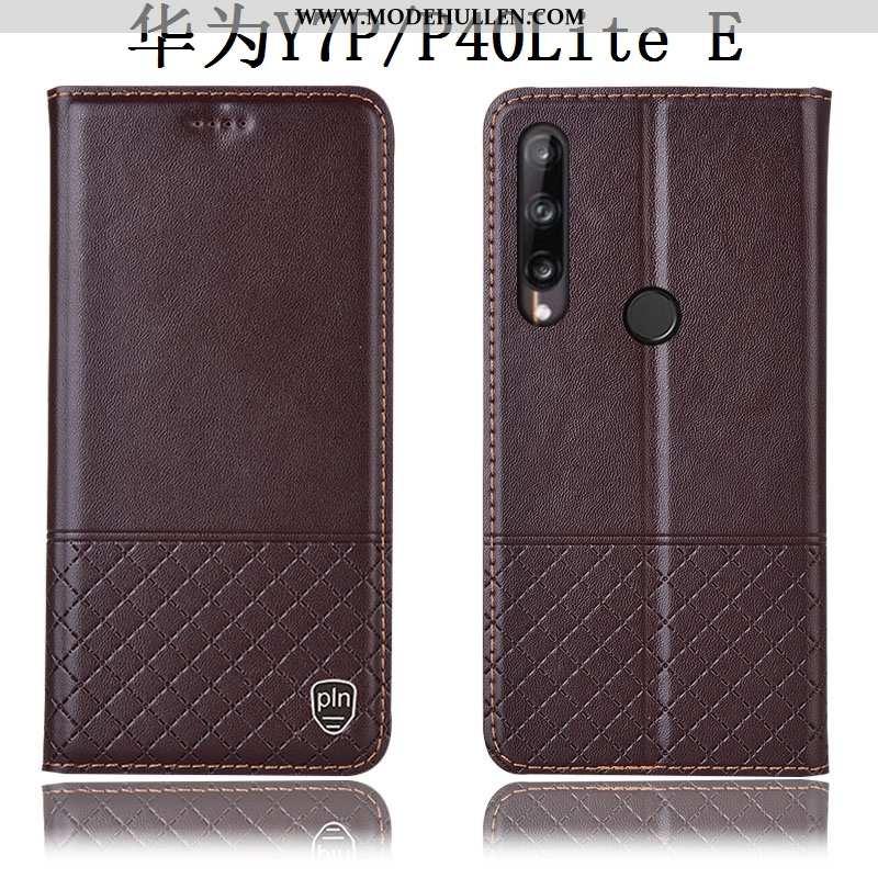 Hülle Huawei P40 Lite E Lederhülle Schutz Kariert Alles Inklusive Handy Case Rote