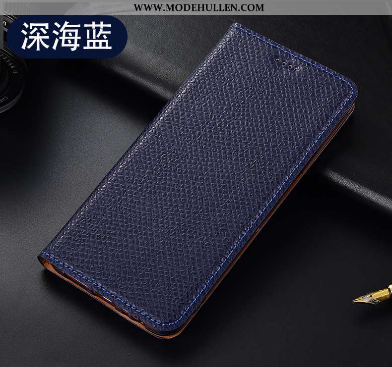 Hülle Huawei P40 Lite E Muster Schutz Alles Inklusive Anti-sturz Folio Case Handy Dunkelblau