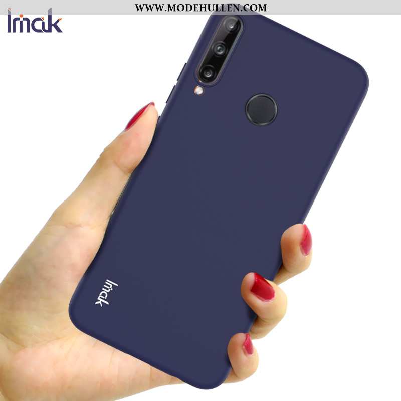 Hülle Huawei P40 Lite E Nubuck Silikon Anti-sturz Dunkelblau Case Schutz Handy