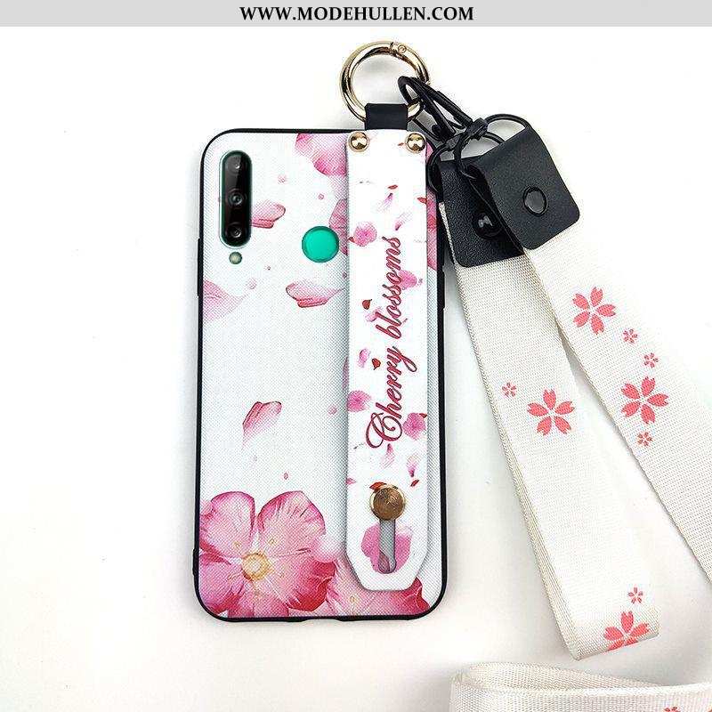 Hülle Huawei P40 Lite E Schutz Hängende Verzierungen Frisch Kreativ Weiche Case Blumen Rosa