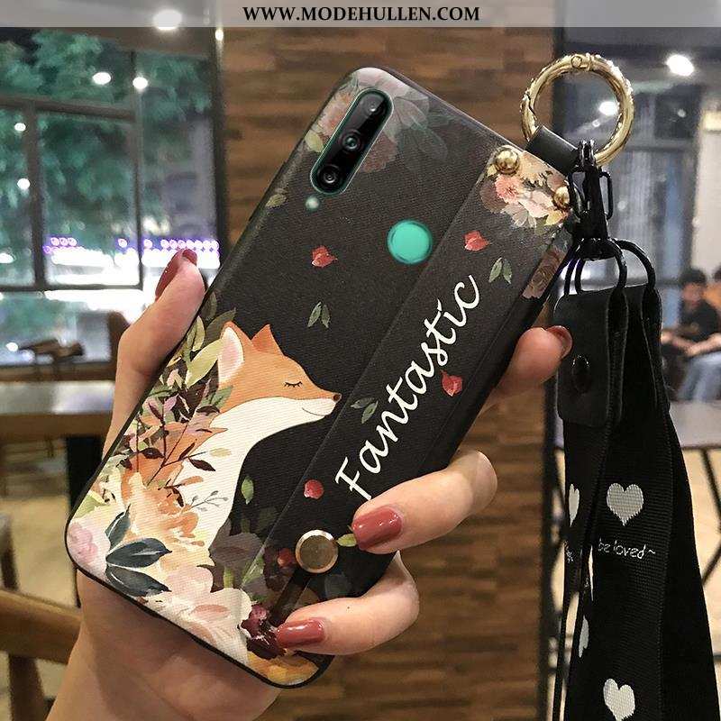 Hülle Huawei P40 Lite E Schutz Hängende Verzierungen Frisch Kreativ Weiche Case Blumen Rosa