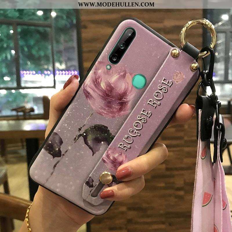 Hülle Huawei P40 Lite E Schutz Hängende Verzierungen Frisch Kreativ Weiche Case Blumen Rosa