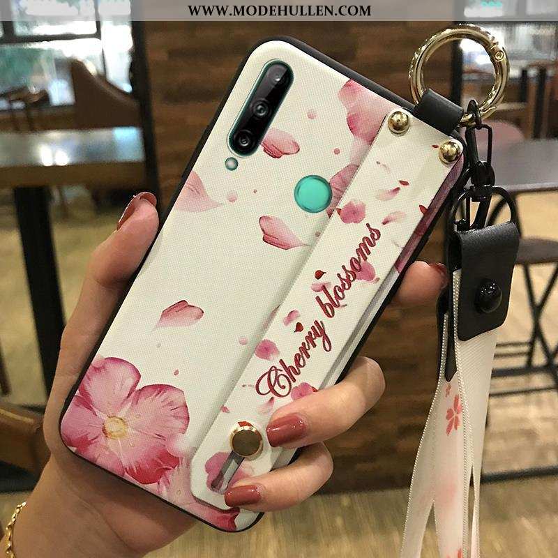 Hülle Huawei P40 Lite E Schutz Hängende Verzierungen Frisch Kreativ Weiche Case Blumen Rosa