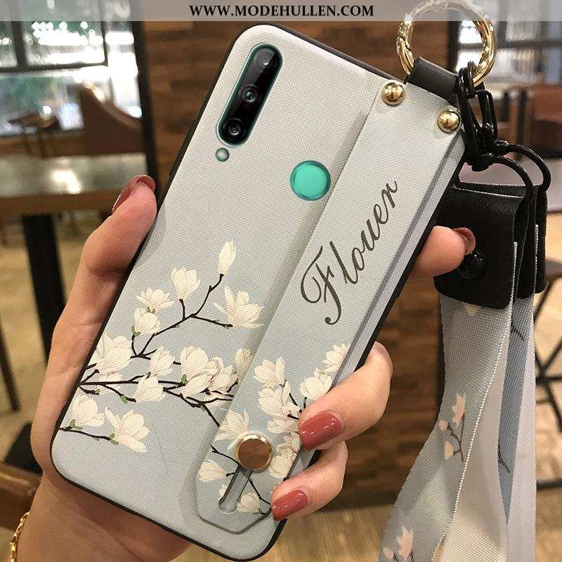 Hülle Huawei P40 Lite E Schutz Hängende Verzierungen Frisch Kreativ Weiche Case Blumen Rosa