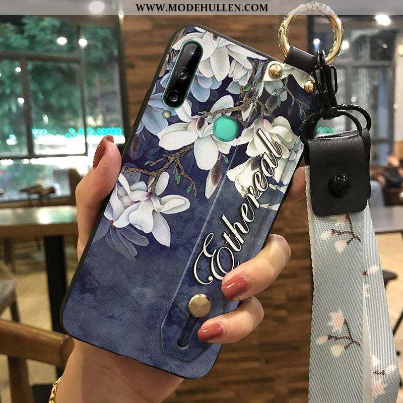 Hülle Huawei P40 Lite E Schutz Hängende Verzierungen Handy Blumen Case Kreativ Rosa