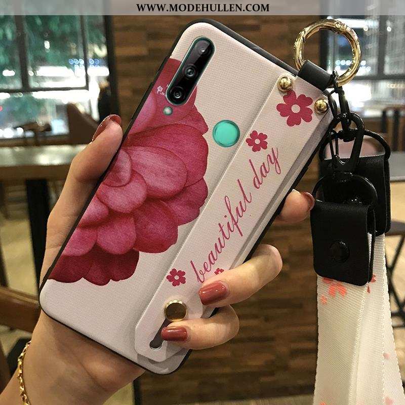 Hülle Huawei P40 Lite E Schutz Hängende Verzierungen Handy Blumen Case Kreativ Rosa