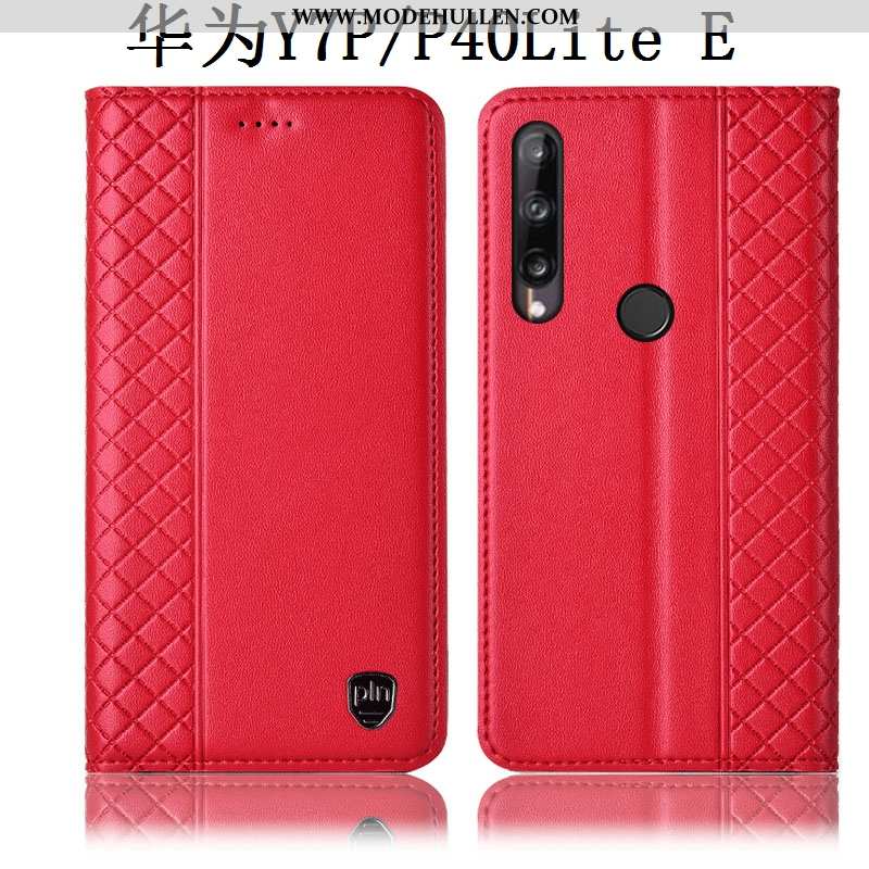 Hülle Huawei P40 Lite E Schutz Lederhülle Folio Case Handy Gelb Gelbe