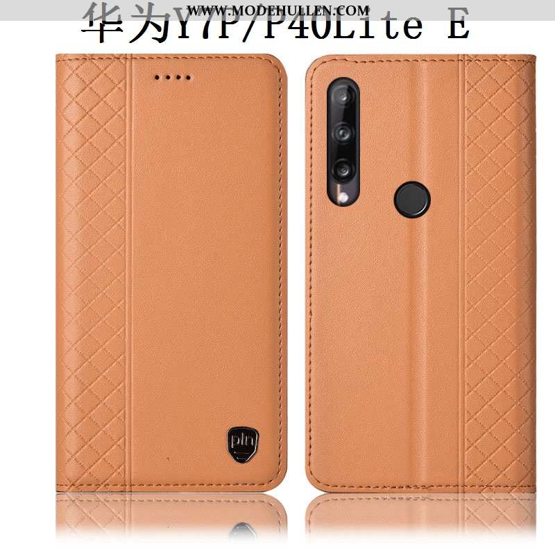 Hülle Huawei P40 Lite E Schutz Lederhülle Folio Case Handy Gelb Gelbe