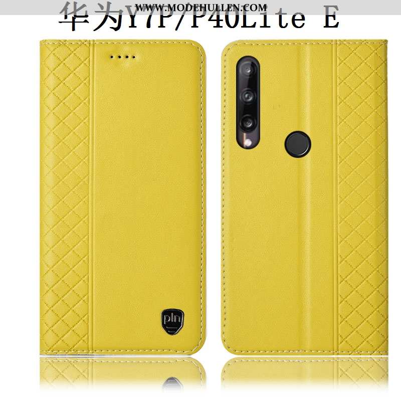 Hülle Huawei P40 Lite E Schutz Lederhülle Folio Case Handy Gelb Gelbe