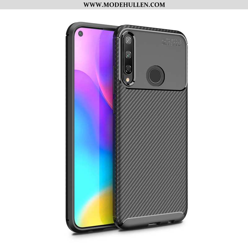 Hülle Huawei P40 Lite E Weiche Schutz Nubuck Case Rutschfest Dunkelblau Handy