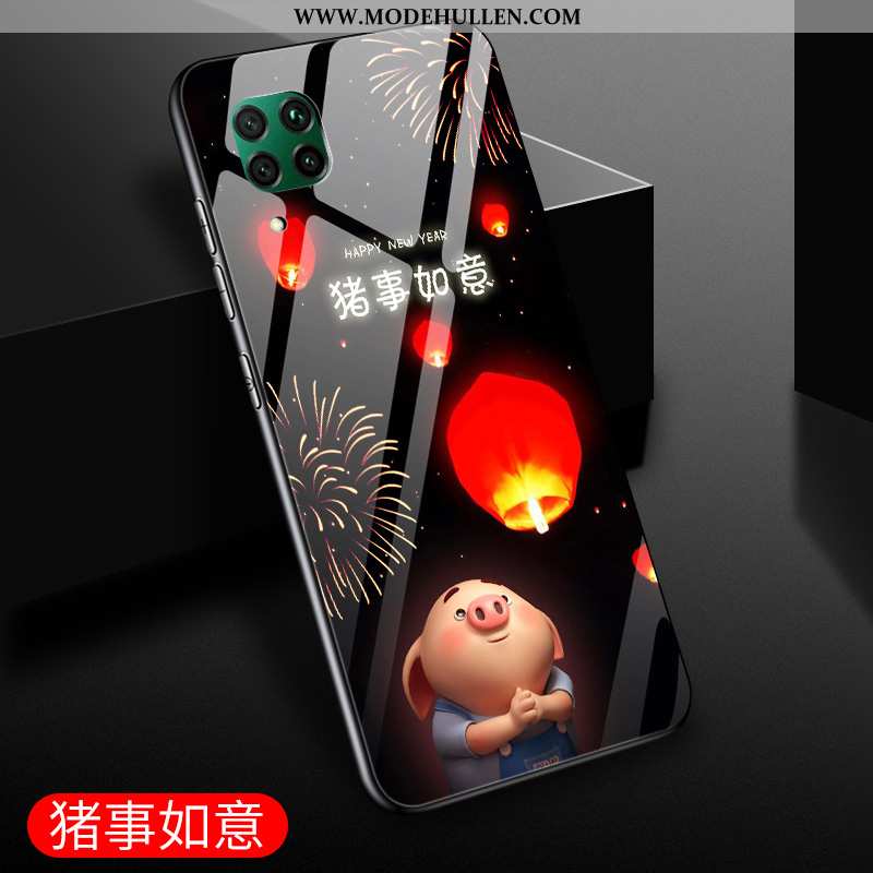 Hülle Huawei P40 Lite Glas Persönlichkeit Mini Case Schutz Einfassung Lila