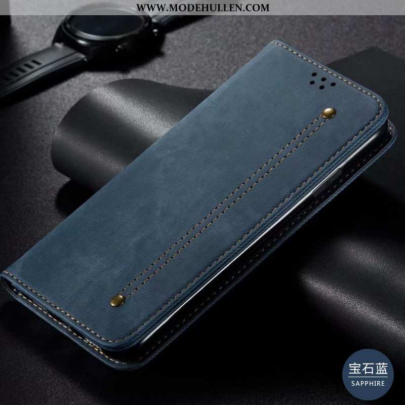 Hülle Huawei P40 Lite Lederhülle Mode Denim Folio Jugend Muster Braun