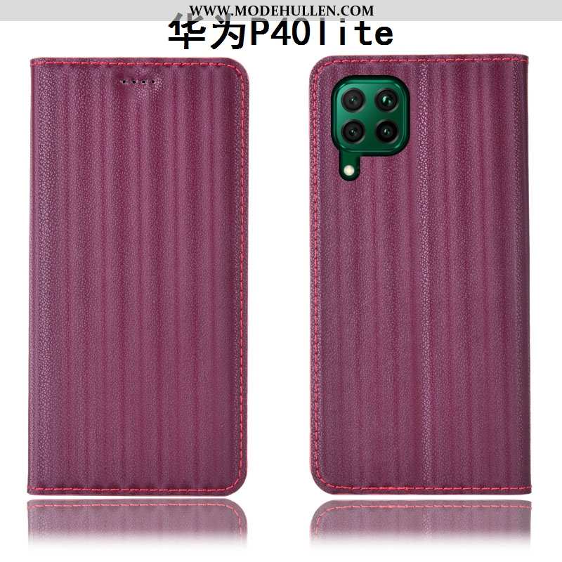 Hülle Huawei P40 Lite Lederhülle Schutz Folio Handy Alles Inklusive Farbverlauf Case Burgund