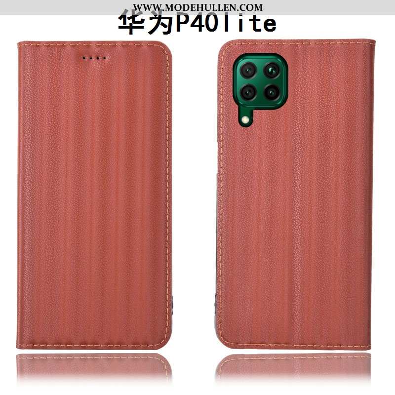 Hülle Huawei P40 Lite Lederhülle Schutz Folio Handy Alles Inklusive Farbverlauf Case Burgund