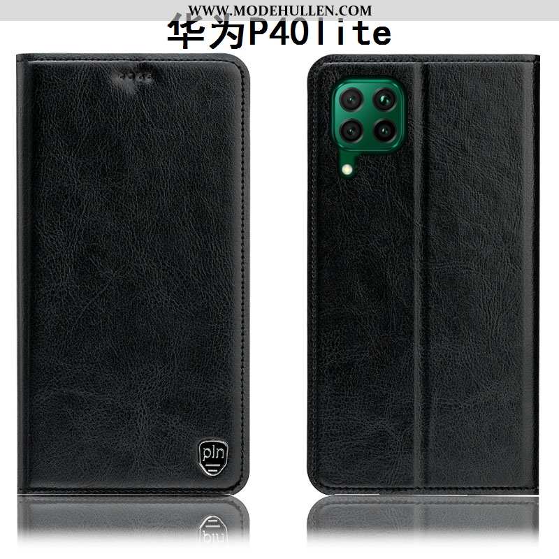 Hülle Huawei P40 Lite Muster Schutz Folio Lederhülle Case Alles Inklusive Braun