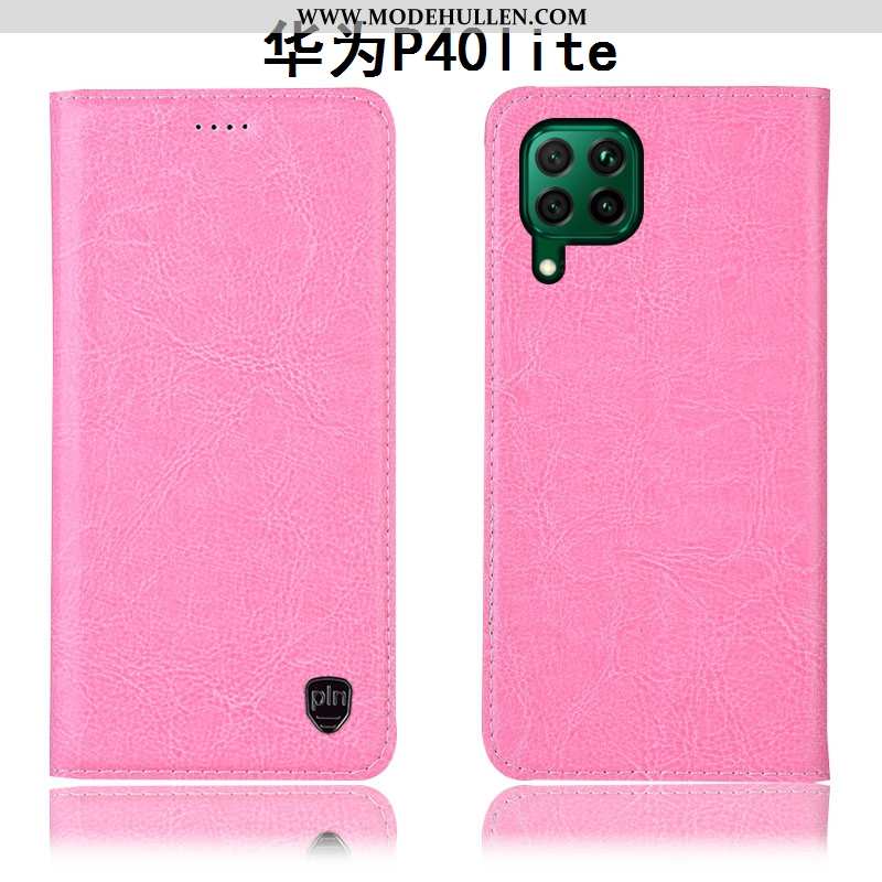 Hülle Huawei P40 Lite Muster Schutz Folio Lederhülle Case Alles Inklusive Braun