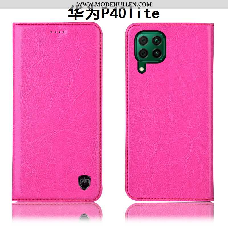 Hülle Huawei P40 Lite Muster Schutz Folio Lederhülle Case Alles Inklusive Braun