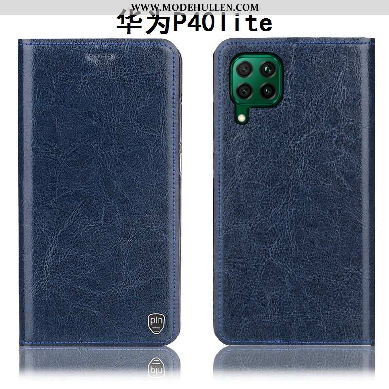 Hülle Huawei P40 Lite Muster Schutz Folio Lederhülle Case Alles Inklusive Braun