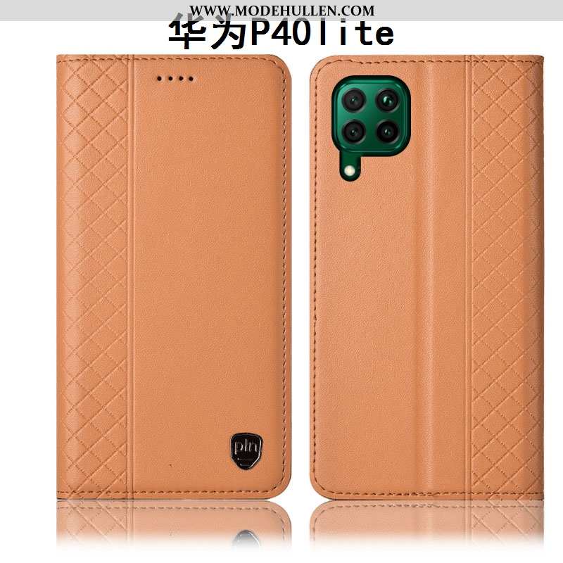 Hülle Huawei P40 Lite Schutz Lederhülle Alles Inklusive Gelb Case Anti-sturz Handy Gelbe